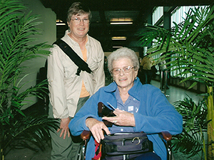 Mom and I ready to board the Coral Princess