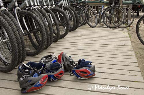 Bicycles and helmets, Skagway, AK