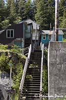 Looking up a stair street, Ketchikan, AK
