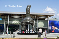 Statue at the entrance to the Vancouver Aquarium, Vancouver, BC