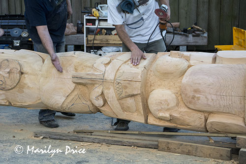 Totem pole carving shop on Granville Island, Vancouver, BC