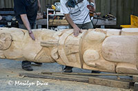 Totem pole carving shop on Granville Island, Vancouver, BC