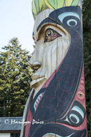 Totem pole segment honoring Mother Nature, Sitka National Historical Park, Sitka, AK