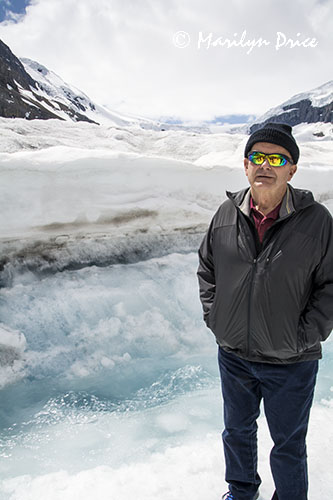Carl at the Athabasca Glacier, Columbia Ice Fields, Icefields Parkway, AB