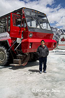 Carl and the big bus, Athabasca Glacier, Columbia Ice Fields, Icefields Parkway, AB