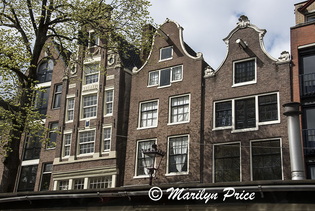 Former warehouse, now fancy apartments, seen on the canal cruise, Amsterdam, Netherlands