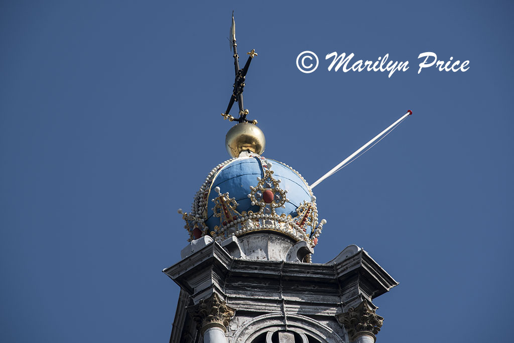 Top of the steeple of the Westerkerk, Amsterdam, Netherlands