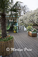 Display area including a hammock and other tropical decor, Keukenhof Gardens, Netherlands