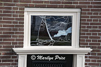 Door with stained glass window, Hoorn, Netherlands