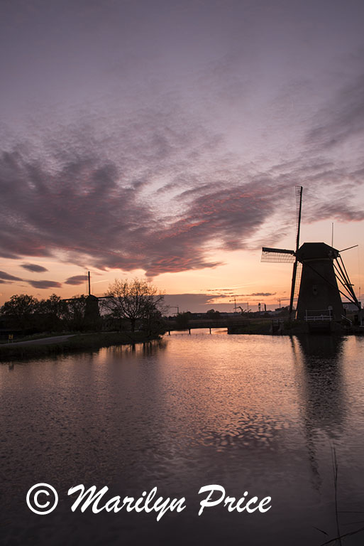 Windmill and sunset, Kinderdijk, Netherlands