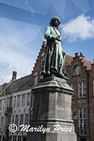 Statue to Jan van Eyck (on city tour), Bruges, Belgium