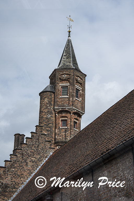 Interesting tower (on city tour), Bruges, Belgium