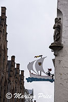 Sign on a boat tour shop, Bruges, Belgium