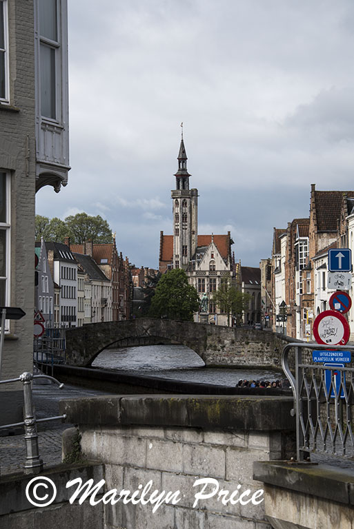 Church and canal, Bruges, Belgium