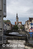 Church and canal, Bruges, Belgium