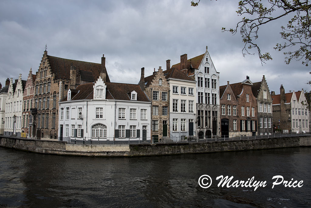 Buildings along a canal, Bruges, Belgium