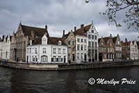 Buildings along a canal, Bruges, Belgium