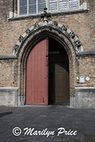 Doors to Sint Jacob de Meerdere, a parish church, Bruges, Belgium