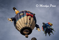 Some of the shape balloons join the others at launch, International Balloon Fiesta, Albuquerque, NM