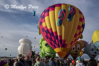 Some of the shape balloons join the others at launch, International Balloon Fiesta, Albuquerque, NM