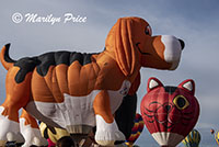 Some of the shape balloons join the others at launch, International Balloon Fiesta, Albuquerque, NM