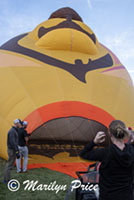 Inflating the lion balloon, Special shapes balloon glow, International Balloon Fiesta, Albuquerque, NM