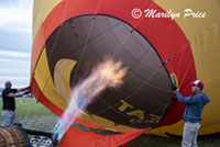 Inflating the lion balloon, Special shapes balloon glow, International Balloon Fiesta, Albuquerque, NM