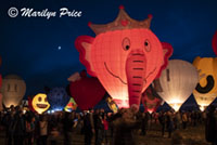 Balloons and moon, Special shapes balloon glow, International Balloon Fiesta, Albuquerque, NM