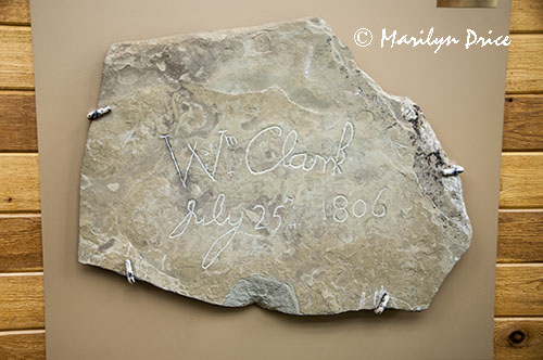 Replica of William Clark's signature inside the museum, Pompey's Pillar National Monument, MT