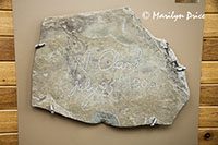 Replica of William Clark's signature inside the museum, Pompey's Pillar National Monument, MT