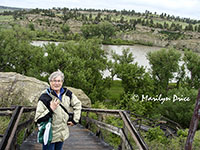 Marilyn near the top of Pompey's Pillar, Pompey's Pillar National Monument, MT