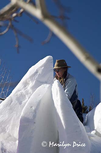 Working on In Chorus, Budweiser International Snow Sculpture Championships, Breckenridge, CO
