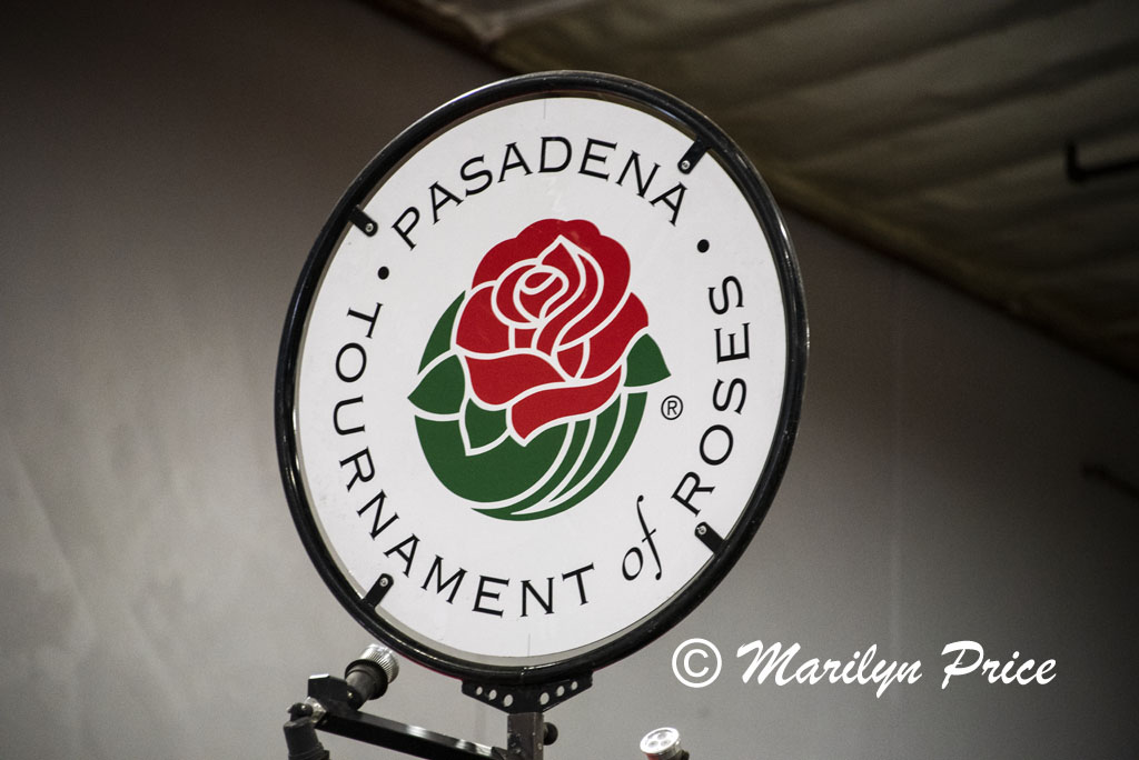 Sign at the float construction barn, Los Angeles, CA