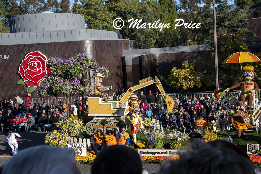Underground Service Alert of Southern CA float (The Power of Safety FIRST), Rose Parade, Pasadena, CA