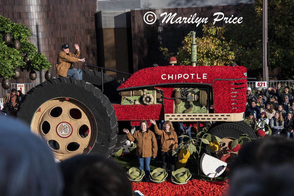 Chipotle float (Cultivate the Future of Farming), Rose Parade, Pasadena, CA