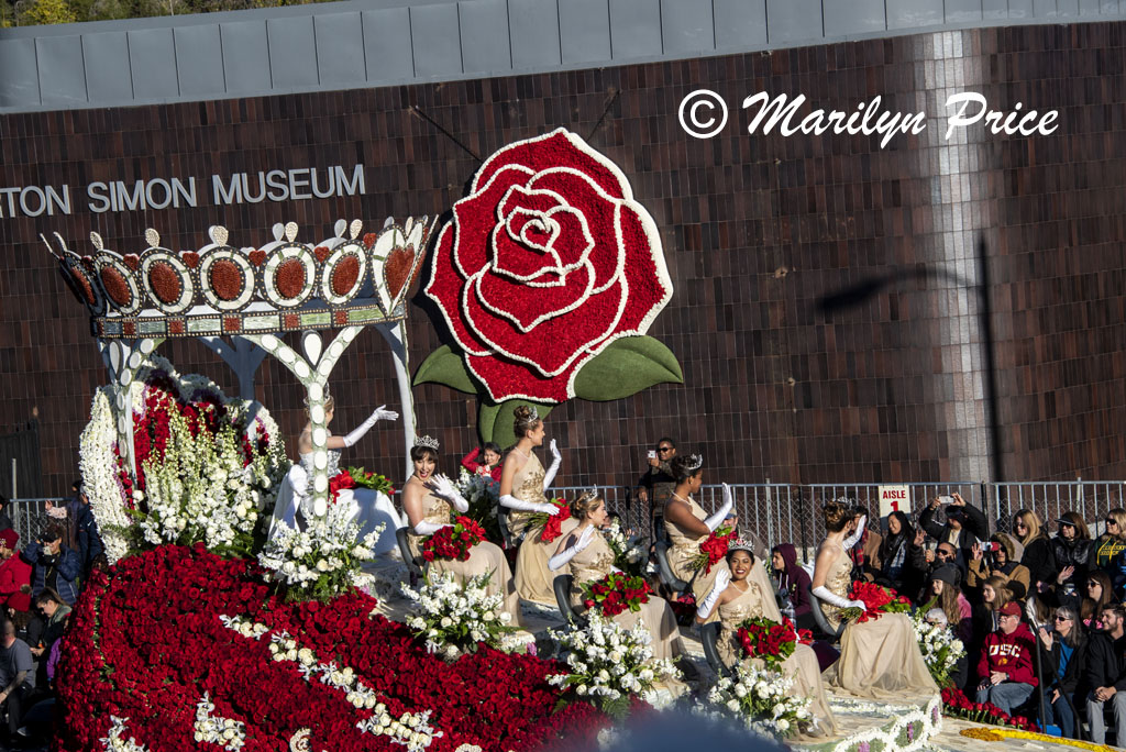 Float with the Royal Court, Rose Parade, Pasadena, CA