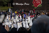 Marchers accompanying the Pasadena float (Years of Hope, Years of Courage), Rose Parade, Pasadena, CA