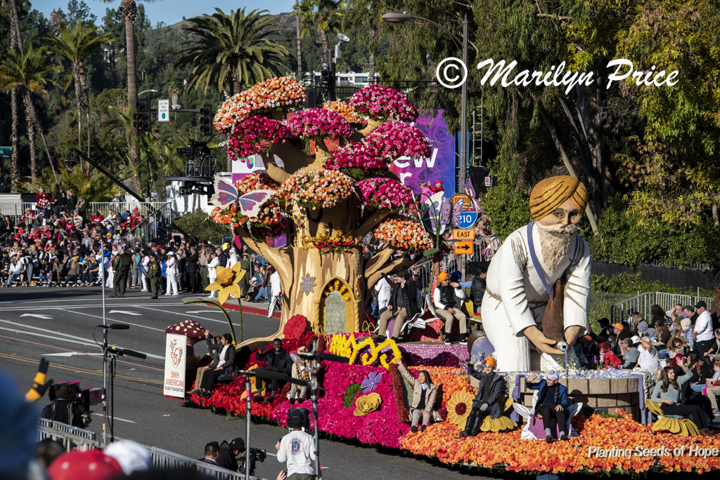 Sikh American float (Planting Seeds of Hope), Rose Parade, Pasadena, CA