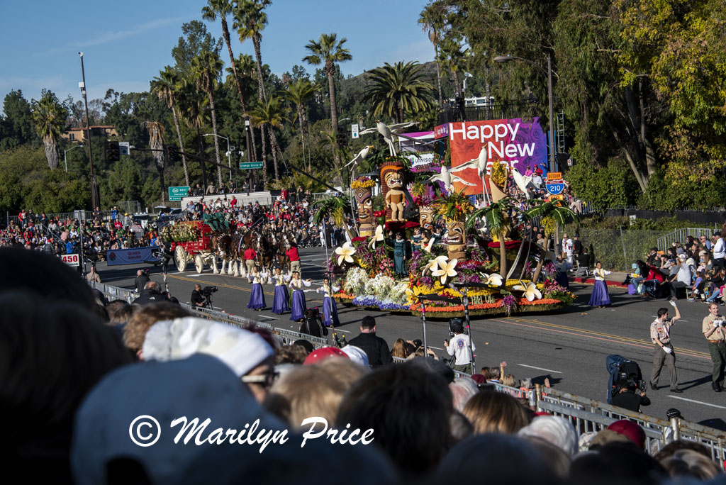 Sierra Madre float (Ka la hiki ola - The Dawning of a New Day), Rose Parade, Pasadena, CA