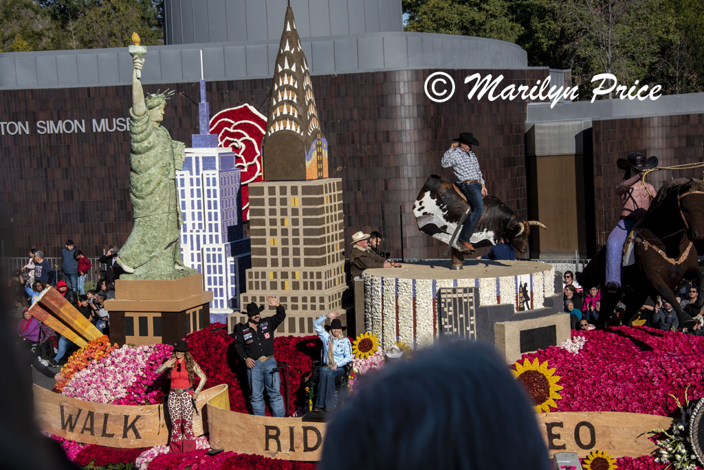 Cowboy Channel's float (Walk Ride Rodeo), Rose Parade, Pasadena, CA