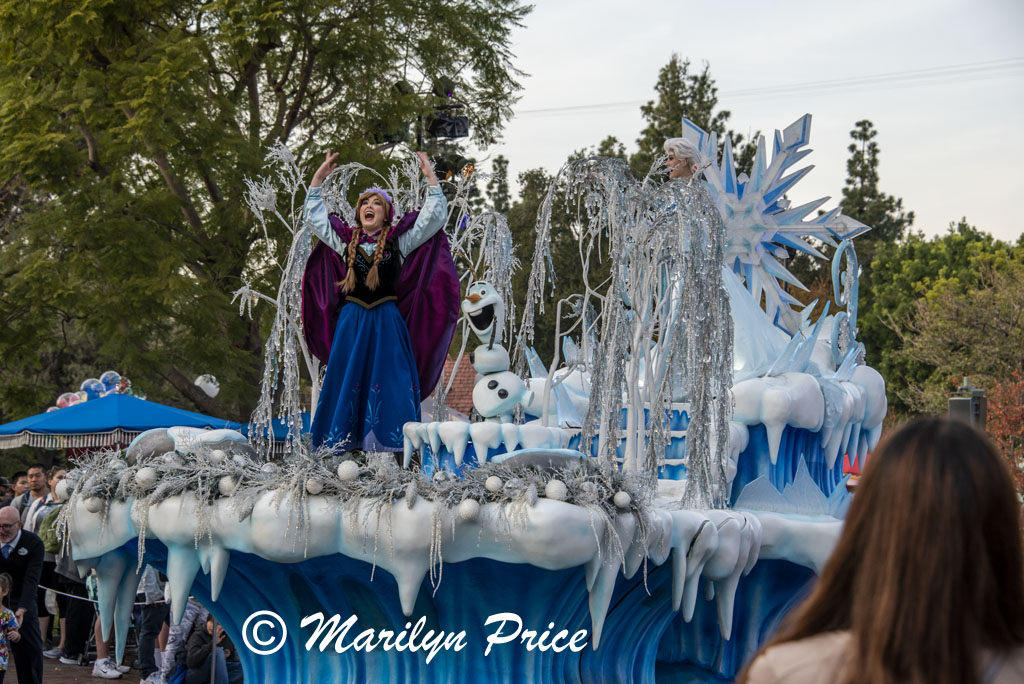 Frozen characters on a float, Parade on Main Street, Disneyland Park, Anaheim, CA