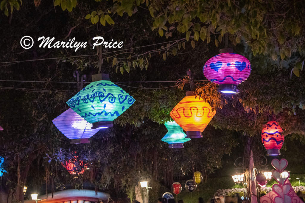 Lanterns over the Mad Tea Cups, Fantasyland, Disneyland Park, Anaheim, CA