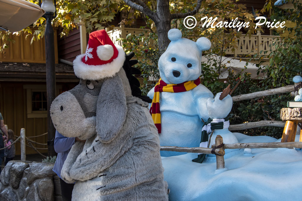 Eeyore and Pooh snowman, Critter Country, Disneyland Park, Anaheim, CA