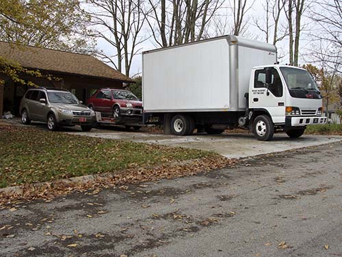 My car loaded on the transport, Kingsport, TN
