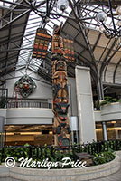 Totem Pole in the conference area of the Empress Hotel, Victoria, BC, Canada