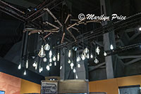 Old lightbulb chandelier, Museum of Pop Culture (MoPOP), Seattle, WA