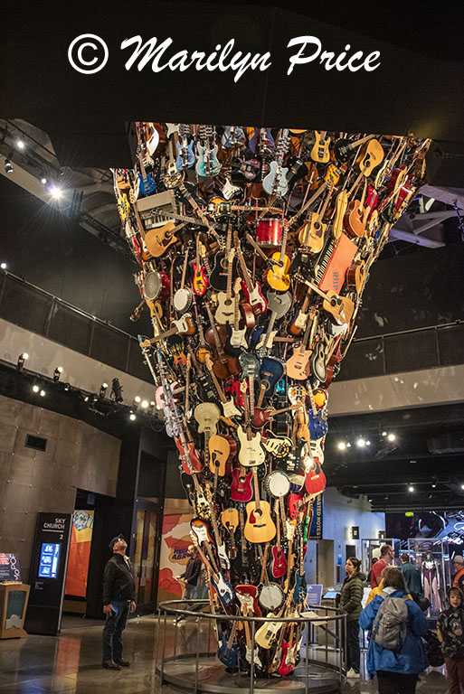 Pillar of guitars, Museum of Pop Culture (MoPOP), Seattle, WA