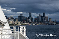 Skyline from heliport deck as we leave port, Seattle, WA