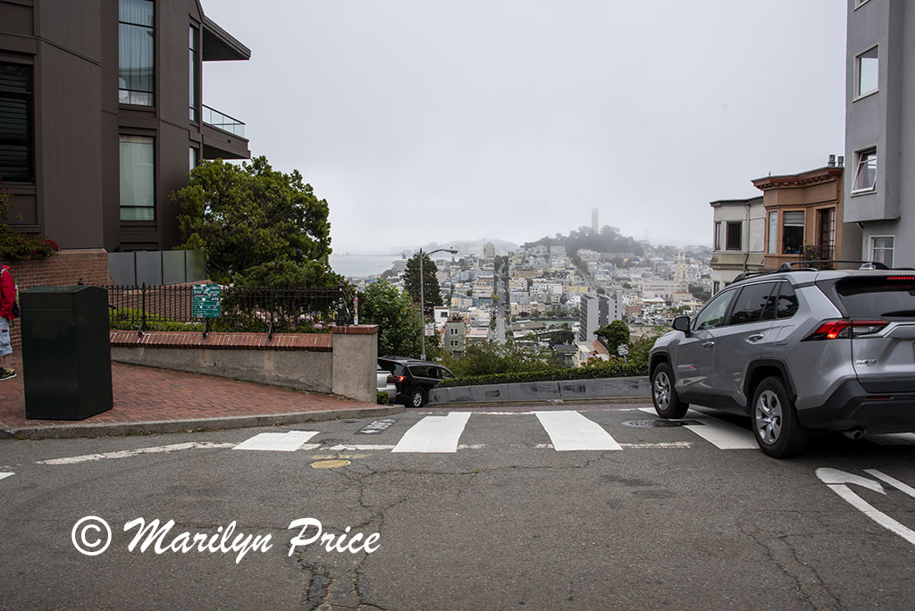 Top of Lombard Street (crookest street in US), San Francisco, CA