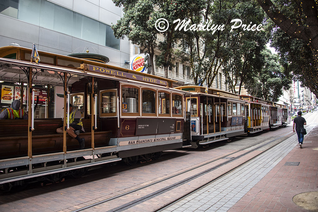 Waiting cable cars, San Francisco, CA